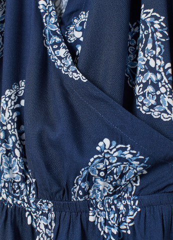 Темно-синее кэжуал платье на запах H&M турецкие огурцы