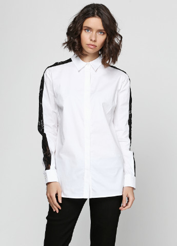 Белая кэжуал рубашка однотонная Frankie Morello
