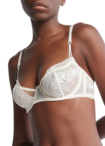 Кремовый балконет бюстгальтер Calvin Klein с косточками нейлон