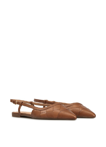 Темно-коричневые женские кэжуал туфли плетение на низком каблуке - фото