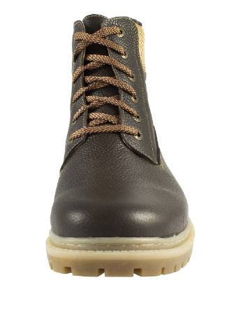Темно-коричневые зимние ботинки тимберленды Libero