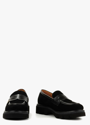 Черные лоферы Le'BERDES с брошкой