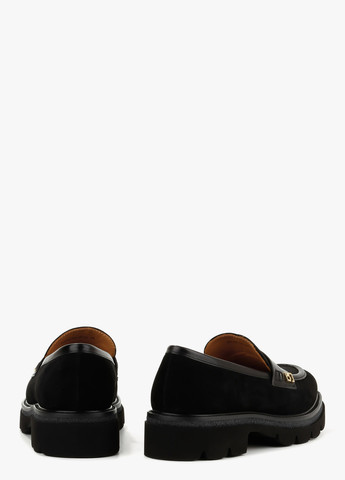 Черные лоферы Le'BERDES с брошкой