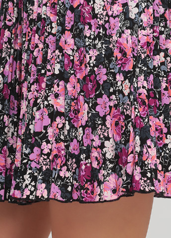 Черная кэжуал цветочной расцветки юбка C&A плиссе, клешированная