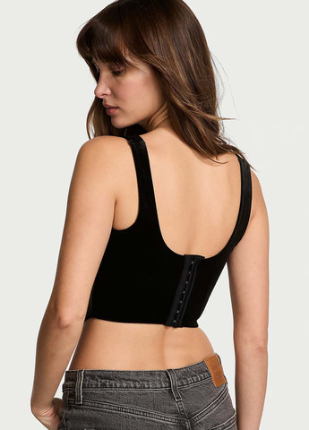 Черный демисезонный комплект (корсет, трусики) Victoria's Secret