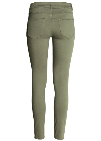 Оливковые демисезонные укороченные, скинни джинсы H&M