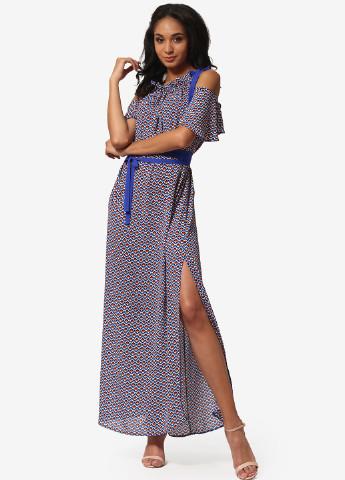 Комбинированное кэжуал платье клеш FEM с рисунком