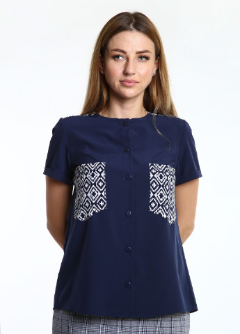 Темно-синяя летняя блуза InDresser