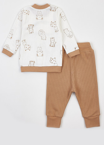 Бежевый демисезонный комплект (кофта, брюки) Ляля