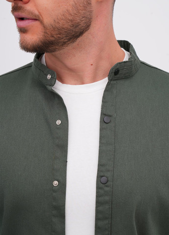 Изумрудная джинсовая рубашка однотонная K.O.R