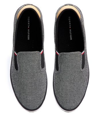 Черные слипоны Tommy Hilfiger с логотипом, с вышивкой