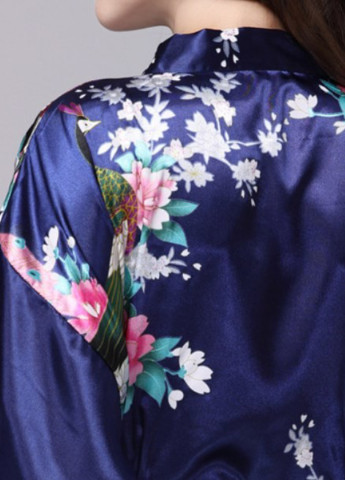 Халат домашній жіночий Павич і сакура, синій Berni Fashion 54262 (231709867)