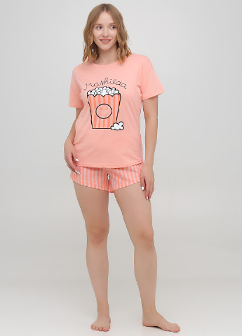 Персиковый демисезонный комплект (футболка, шорты) ARCAN
