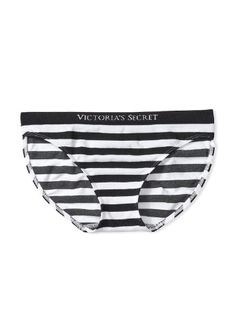 Трусики Victoria's Secret слип логотипы чёрно-белых повседневные полиамид