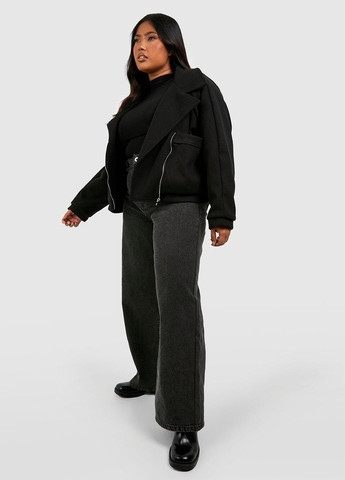 Чорна демісезонна куртка косуха Boohoo