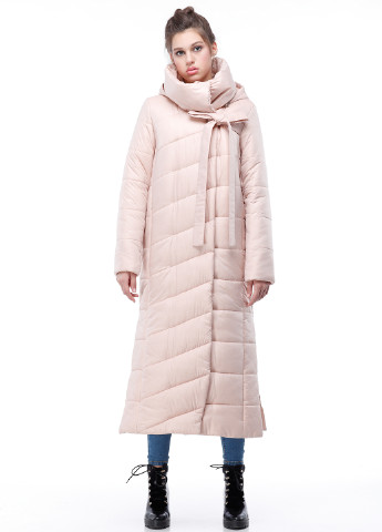 Светло-розовая зимняя куртка Origa Вероника удлиненная