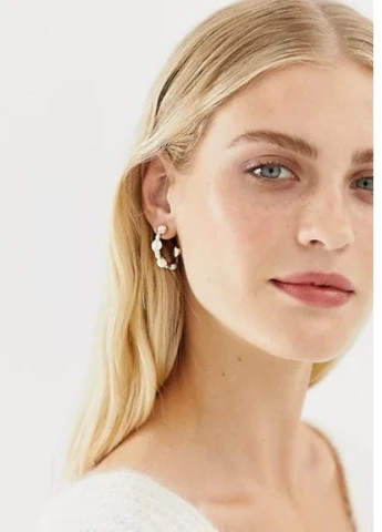 Серьги DesignB London полукольца золотистые Asos (252404966)