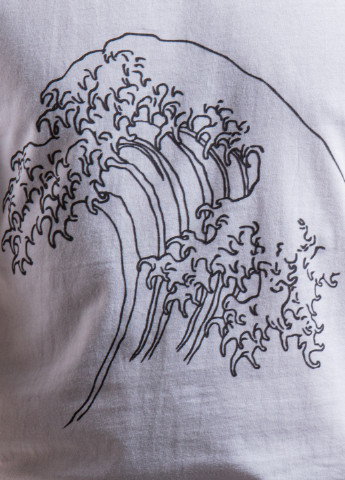 Белая белая футболка с принтом wave Ko Samui