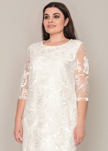 Молочное кэжуал платье с длинным рукавом, футляр Seam с абстрактным узором