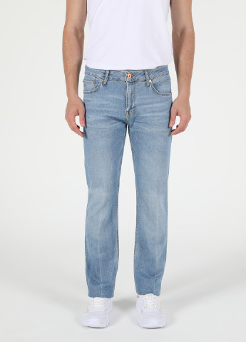 Голубые демисезонные прямые джинсы 045 DAVID Colin's
