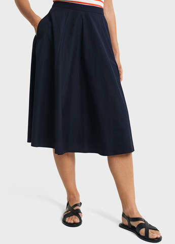 Синяя кэжуал однотонная юбка Gant клешированная