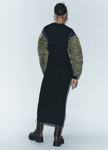 Комбинированное кэжуал платье платье-свитер Zara колор блок