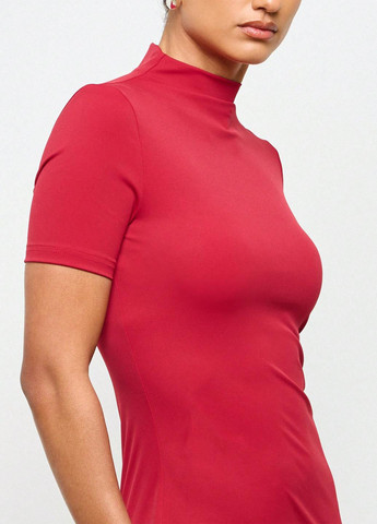 Красное кэжуал платье платье-водолазка SHEIN однотонное