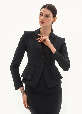 Черный женский жакет BGL однотонный - демисезонный