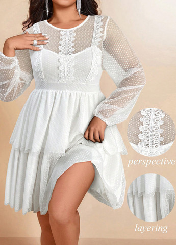 Белое кэжуал платье SHEIN однотонное