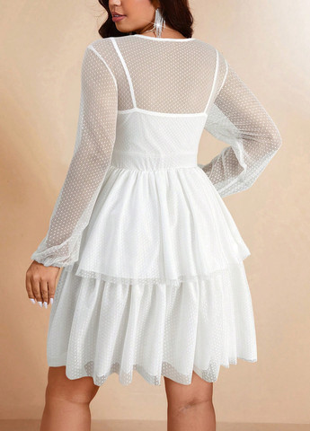 Белое кэжуал платье SHEIN однотонное