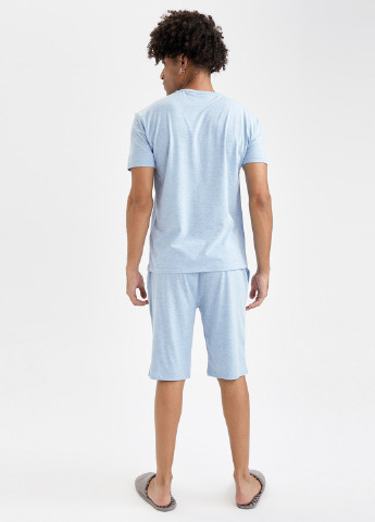 Голубой летний комплект (футболка, шорты) DeFacto