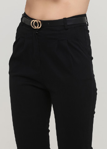 Черные кэжуал демисезонные укороченные, зауженные брюки Made in Italy