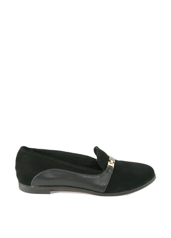 Черные женские кэжуал туфли с пряжкой на низком каблуке - фото