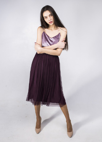 Фиолетовая повседневный однотонная юбка Тю-Тю! а-силуэта (трапеция)