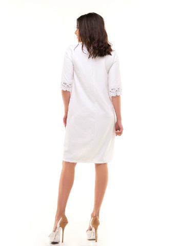 Белое кэжуал платье Ravol однотонное