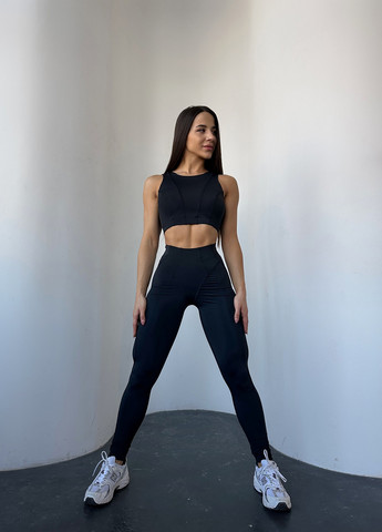 Черный демисезонный комплект (рашгард, топ, леггинсы) NOVA VEGA