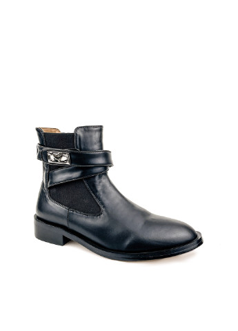 Осенние женские ботинки весна осень черные с ремешком Fashion