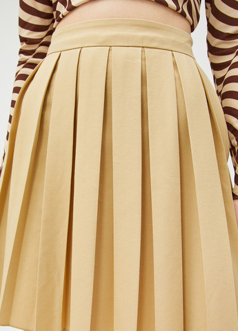 Песочная кэжуал однотонная юбка KOTON плиссе
