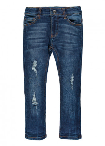 Синие демисезонные с высокой талией джинсы Brums