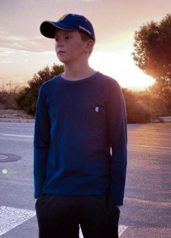 Синий демисезонный кэжуал лонгслив ArDoMi однотонный