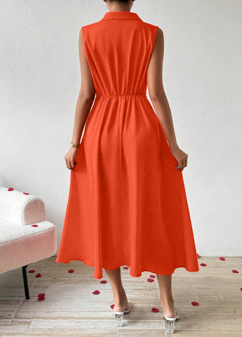 Помаранчева кежуал сукня кльош SHEIN однотонна