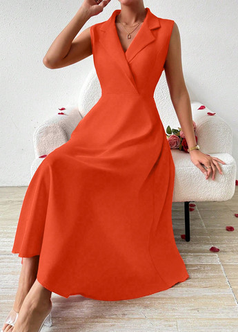 Помаранчева кежуал сукня кльош SHEIN однотонна