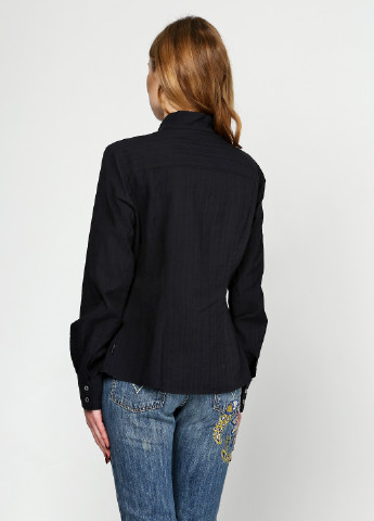 Черная кэжуал рубашка однотонная Versace Jeans Couture
