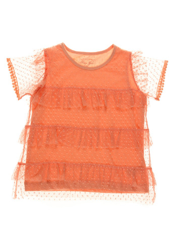 Оранжевая блузка с коротким рукавом Breeze летняя