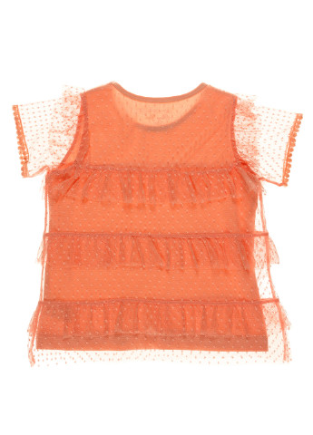 Оранжевая блузка с коротким рукавом Breeze летняя