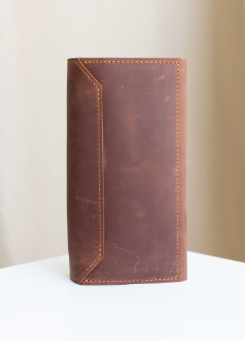 Вместительное портмоне ручной работы из натуральной винтажной кожи коньячного цвета Boorbon (253513770)
