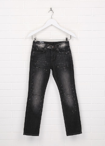 Черные демисезонные зауженные джинсы Sisley