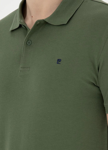 Оливковая (хаки) футболка-поло для мужчин Pierre Cardin однотонная