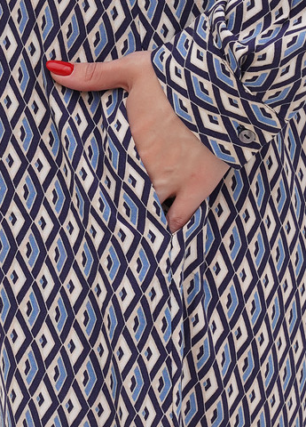 Комбинированное кэжуал платье рубашка Milano с геометрическим узором
