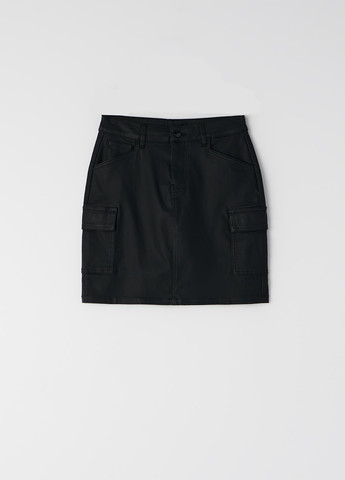 Черная кэжуал однотонная юбка Mohito карго
